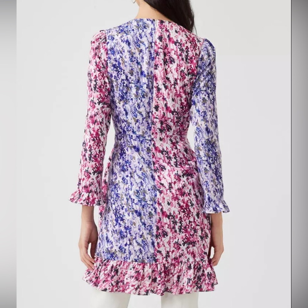 NWOT - Two-Toned Faux Wrap Mini Dress - Picture 2 of 6